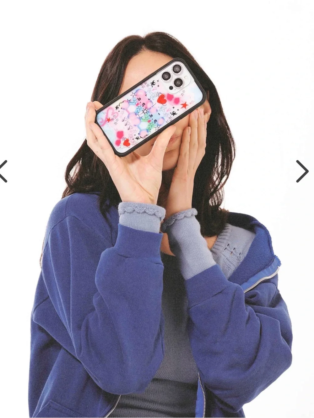 Wildflower iPhone 15 Pro Case - Pastel Multicolor Heart & Star Print